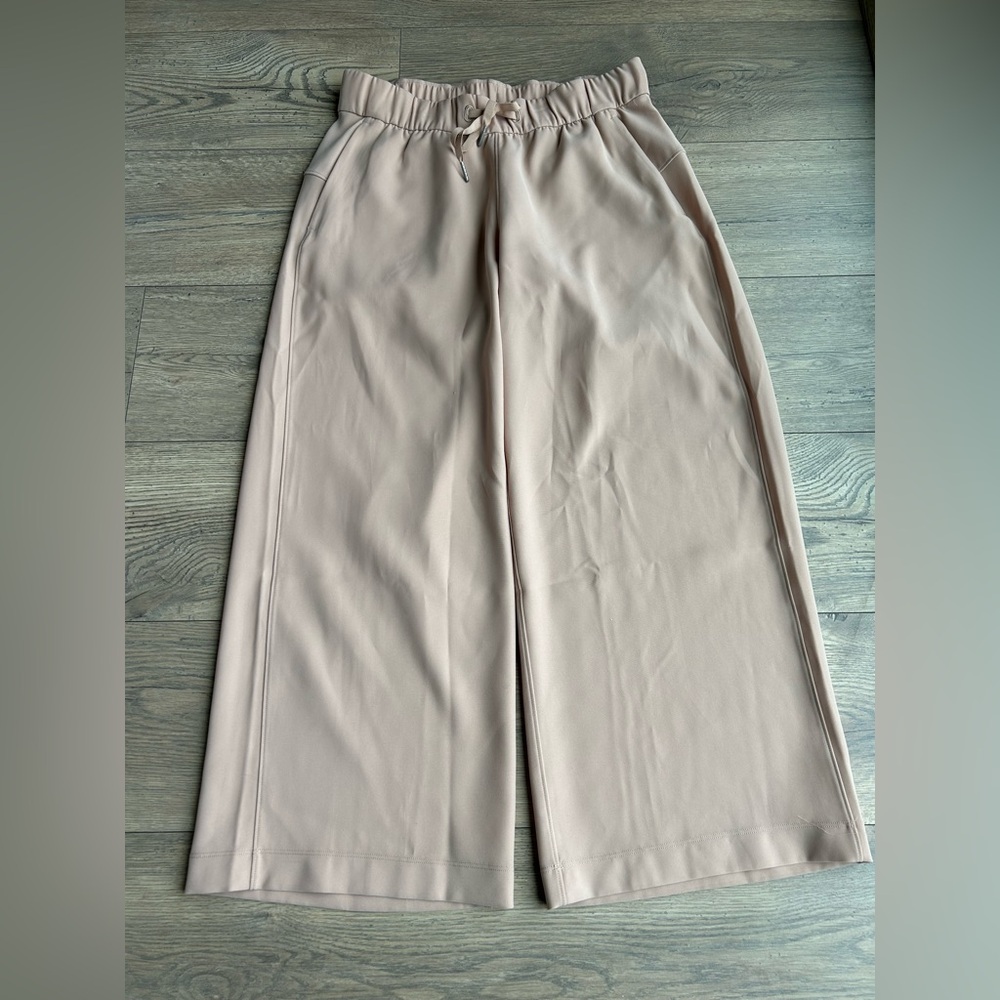 Lululemon Athletica Tan Cropped Wide Leg Trousers